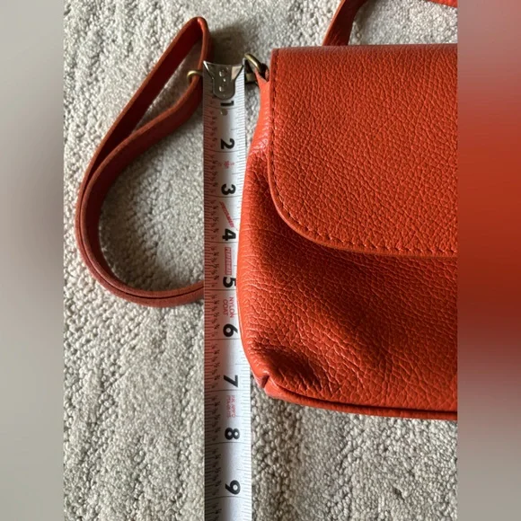 Italian Orange Leather Purse - Picture 5 of 6